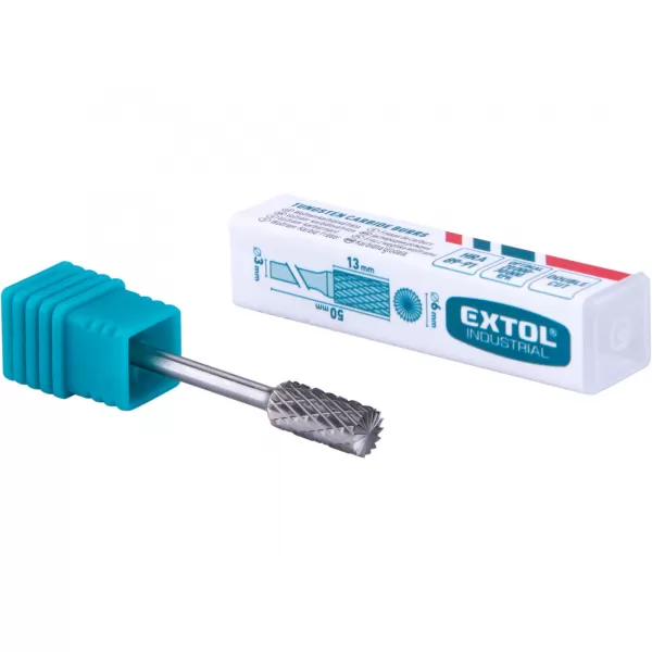 Fréza karbidová válcová s čelním ozubením, 6x13mm, stopka 3mm Extol Industrial 8703813