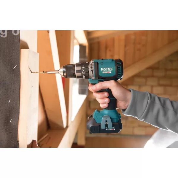 Aku vrtací šroubovák s příklepem 20V 1x2,0Ah SHARE20V BRUSHLESS EXTOL INDUSTRIAL 8791802