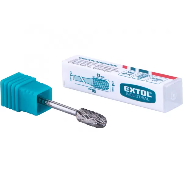 Fréza karbidová válcová s kulovým čelem, 6x13mm, stopka 3mm Extol Industrial 8703823