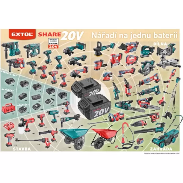 Aku úhlová bruska 125mm 20V 4,0Ah Extol Industrial 8791842