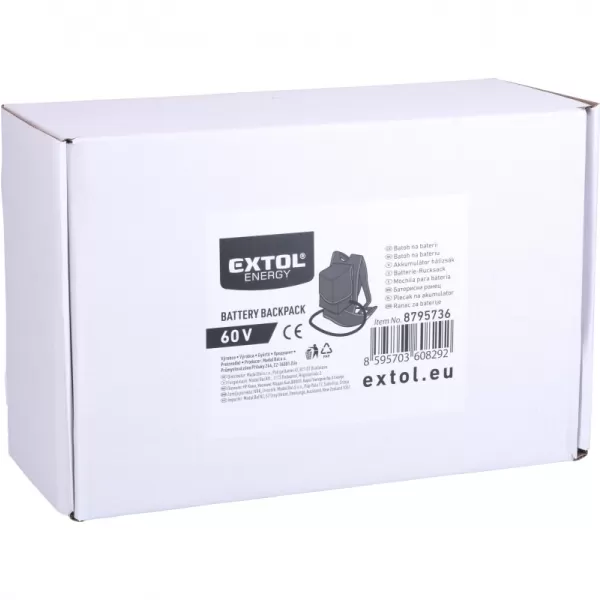 Batoh na 60V baterii EXTOL INDUSTRIAL 8795736