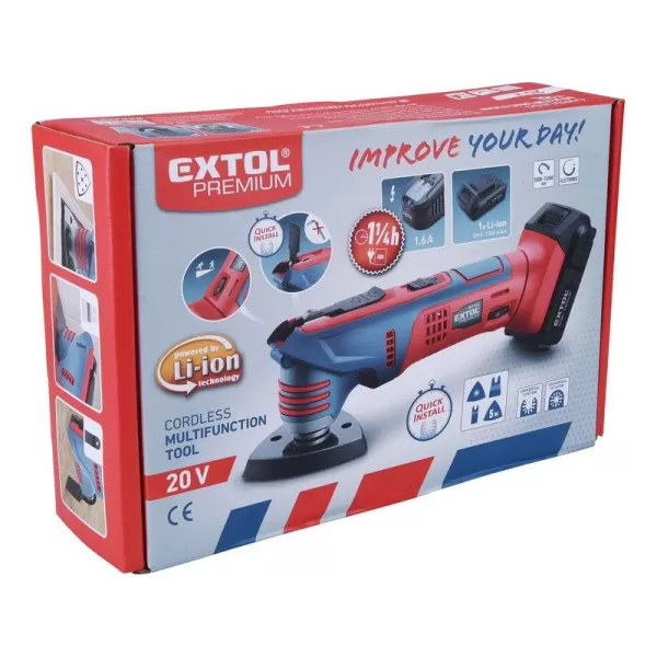 Aku multifunkční bruska, 20V 2,0Ah EXTOL PREMIUM 8891842
