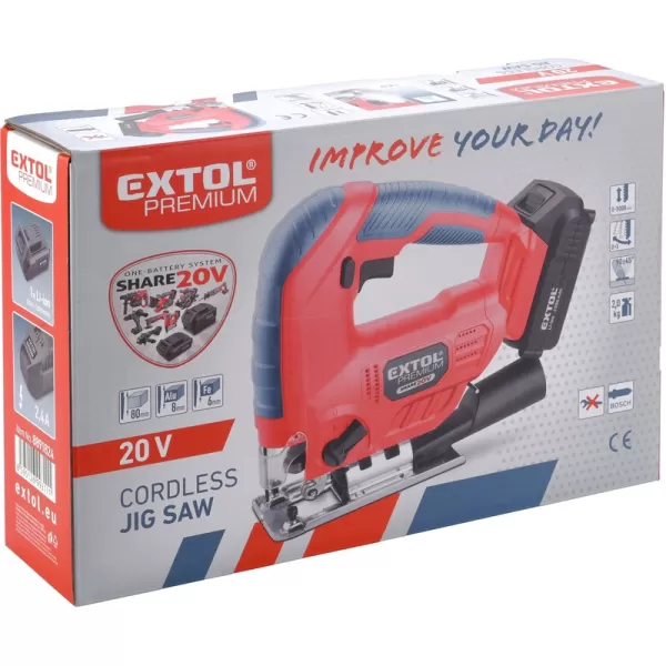 Aku přímočará pila SHARE 20V/2,0 Ah Extol Premium 8891824