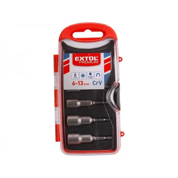 Klíče nástrčné do vrtačky sada 6ks 1/4" EXTOL PREMIUM 8819630