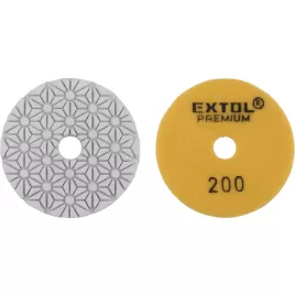 Kotouč diamantový leštící na obklady, 100mm, P200, suchý zip Extol Premium 8803094