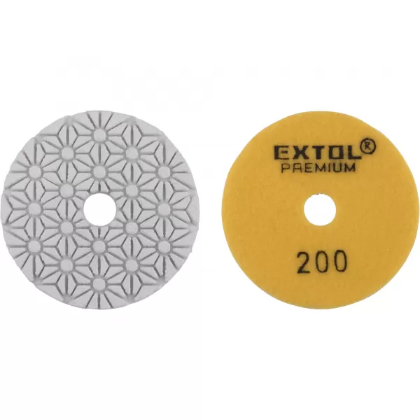 Kotouč diamantový leštící na obklady, 100mm, P200, suchý zip Extol Premium 8803094