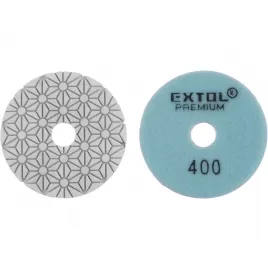 Kotouč diamantový leštící na obklady, 100mm, P400, suchý zip Extol Premium 8803096