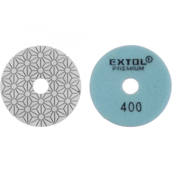 Kotouč diamantový leštící na obklady, 100mm, P400, suchý zip Extol Premium 8803096