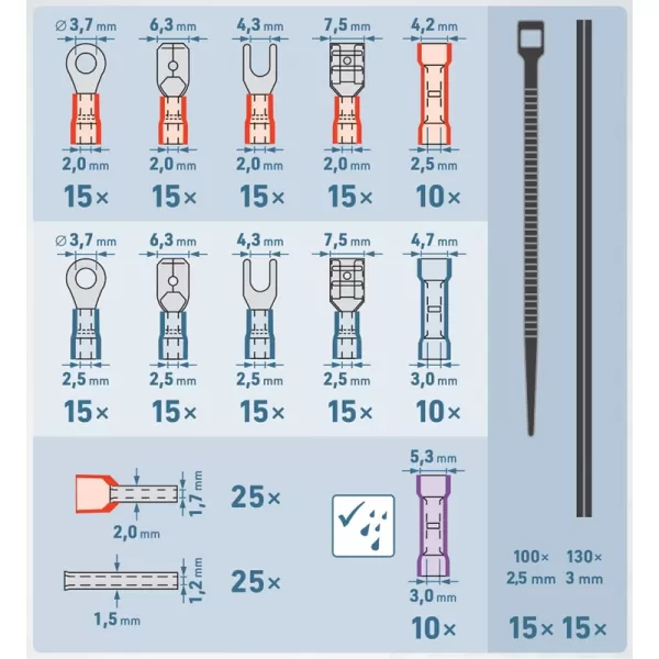 Kleště odizolovací/krimpovací a koncovky, sada 231ks EXTOL PREMIUM 8831126