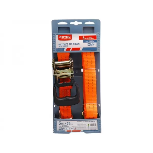 Upínací ráčnový pás s háky 5 m x 35 mm EXTOL PREMIUM 8861141