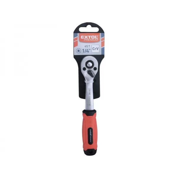 Ráčna tvarovaná, 45 zubů, 1/4", L 153mm, Crv EXTOL PREMIUM 8816454