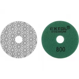 Kotouč diamantový leštící na obklady, 100mm, P800, suchý zip Extol Premium 8803097