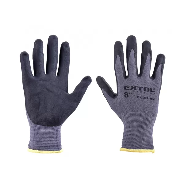Rukavice nylonové, bezešvé, polomáčené v nitrilu, velikost 8' Extol Premium 8856680