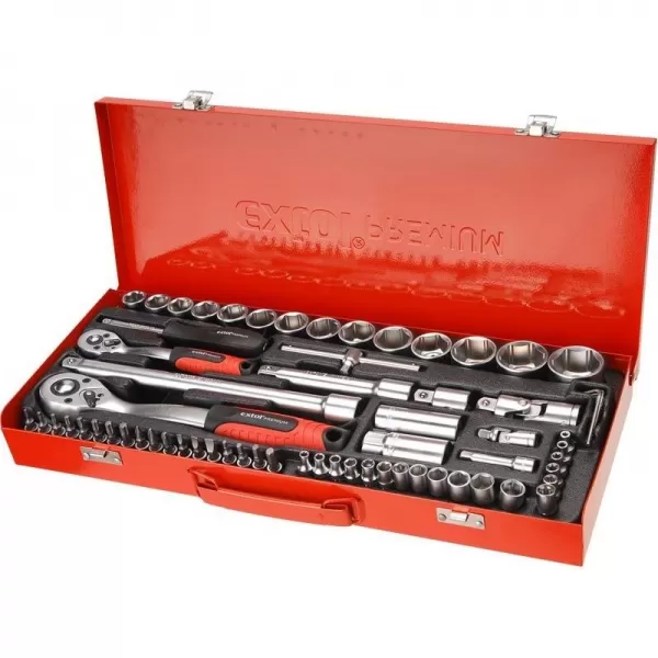 Hlavice nástrčné sada 65ks 1/4" 1/2" CrV EXTOL PREMIUM 8818370