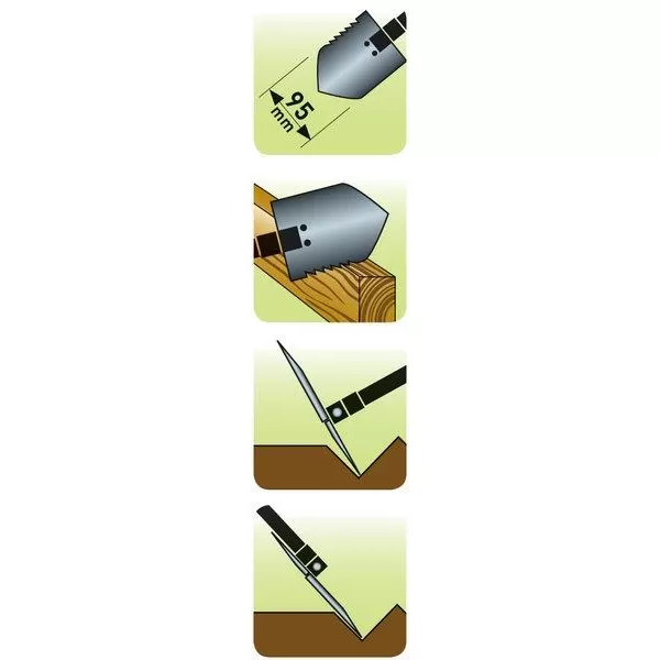 Lopatka skládací s motyčkou délka 40cm šířka 9,5cm s nylonovým pouzdrem EXTOL PREMIUM 8877030