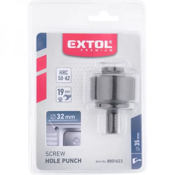 Děrovač do plechu - šroubový, O díry 32mm, CrV EXTOL PREMIUM 8801623