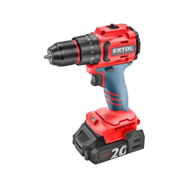 Aku vrtačka s příklepem 20V 1x2,0Ah SHARE20V BRUSHLESS EXTOL PREMIUM 8891808