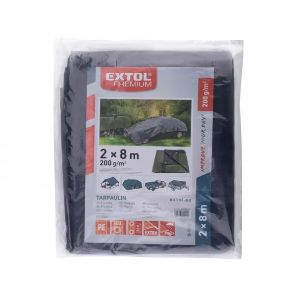 Plachta PE nepromokavá extra silná 200g/m2, 2x8m EXTOL PREMIUM 8878202