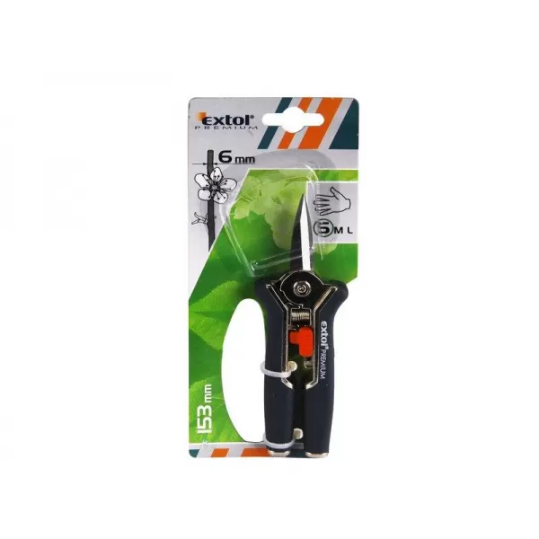 Nůžky mini zahradnické přímé 153mm stříhání do průměru 6mm EXTOL PREMIUM 8872115