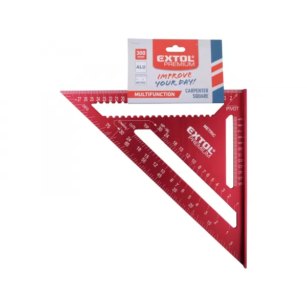 Úhelník tesařský/truhlářský víceúčelový, 300mm, kov Extol Premium 8825101