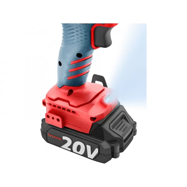 Aku vrtací šroubovák s příklepem 20V/2x2,0 Ah SHARE20V BRUSHLESS Extol Premium 8891806