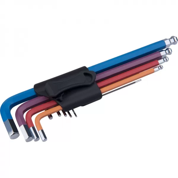 L-klíče IMBUS prodloužené barevné, sada 9ks, s kuličkou, 1,5-10mm Extol Premium 8819316