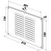 Kovová ventilační mřížka bez příruby s pevnou žaluzií a síťkou 215x150 mm, bílá DALAP 90243