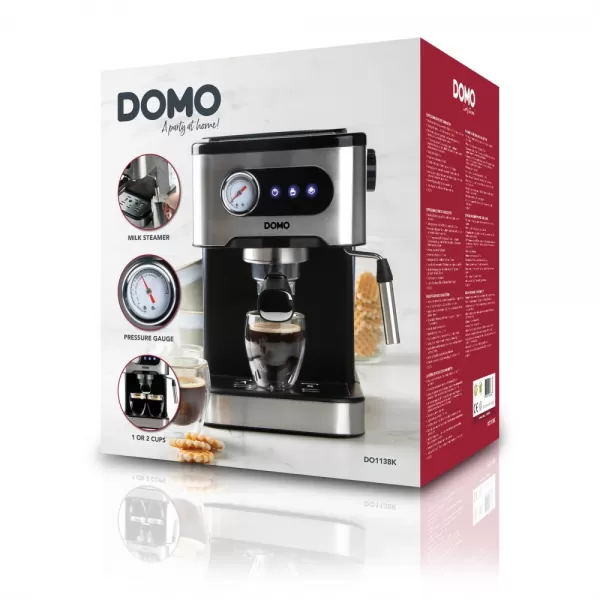 Espresso kávovar pákový - černý - DOMO DO1138K