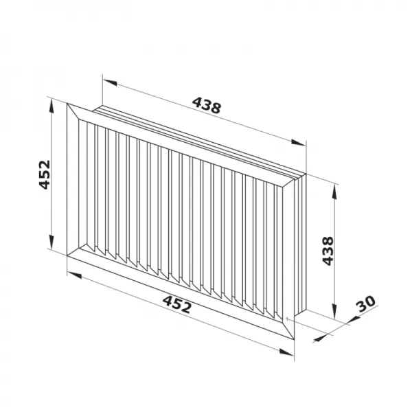PVC ventilační mřížka bílá s pevnou žaluzií 452x452 mm DALAP 9368