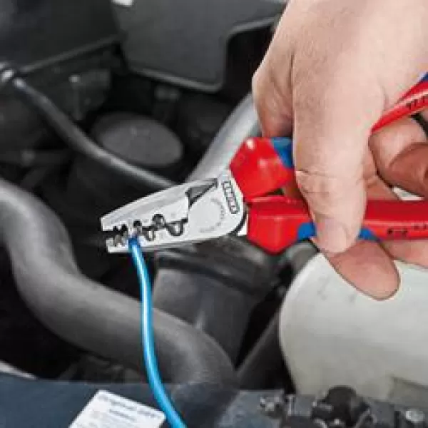 Lisovací kleště na koncové dutinky s čelním zaváděním Knipex 97 72 180