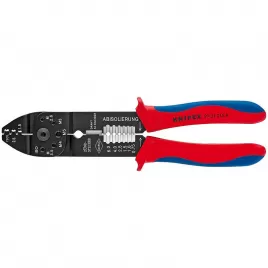Lisovací kleště pro izolovaná kabelová oka + konektory Knipex 97 21 215 B