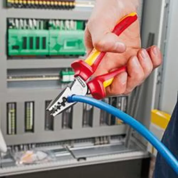 Lisovací kleště na koncové dutinky s čelním zaváděním Knipex 97 78 180