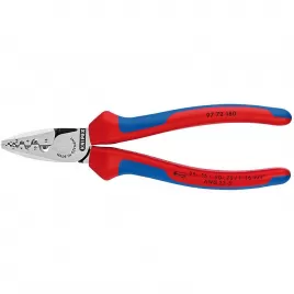 Lisovací kleště na koncové dutinky s čelním zaváděním Knipex 97 72 180