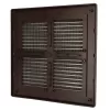 PVC větrací mřížka bez příruby s pevnou žaluzií a síťkou 204x204 mm, hnědá DALAP 9709
