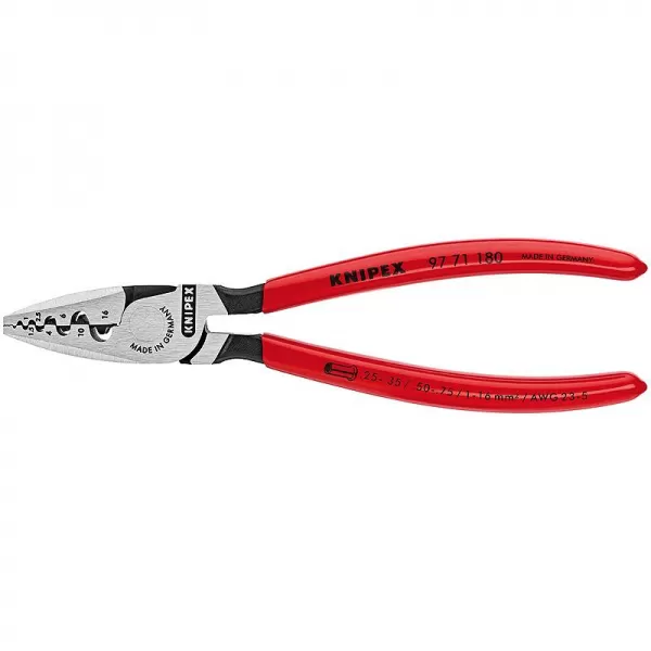 Lisovací kleště na koncové dutinky s čelním zaváděním Knipex 97 71 180