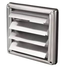 Větrací mřížka nerezová s přírubou a samotížnou žaluzií 180x180 mm, Ø 150 mm DALAP 99491