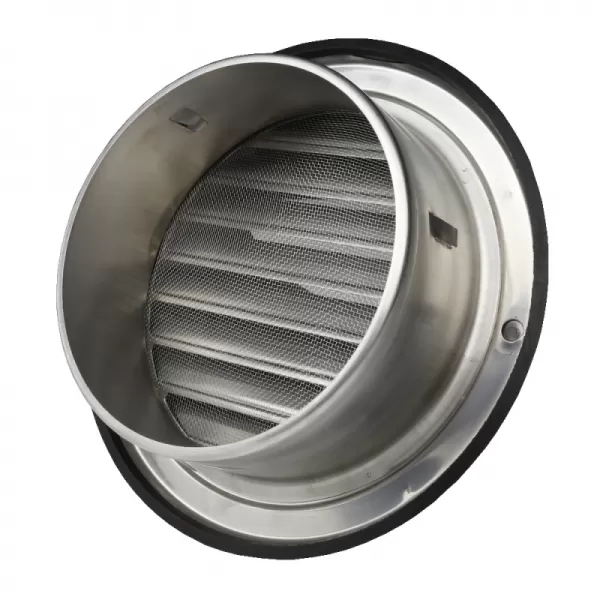 Nerezová větrací mřížka s přírubou, krytem a síťkou Ø 160 mm DALAP 99345