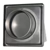 Nerez větrací mřížka čtvercová se stříškou, přírubou a klapkou 137x137 mm / Ø 100 mm DALAP 99336