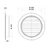 Kovová větrací mřížka Ø 125 mm s přírubou a síťkou proti hmyzu DALAP 99992