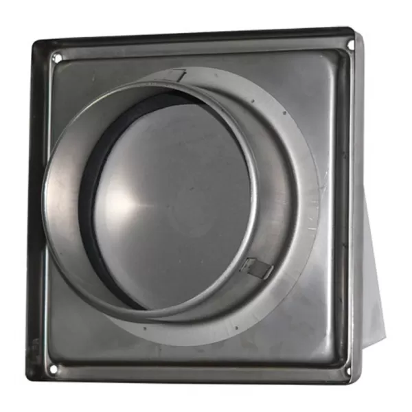Nerez větrací mřížka čtvercová se stříškou, přírubou a klapkou 167x167 mm / Ø 125 mm DALAP 99337