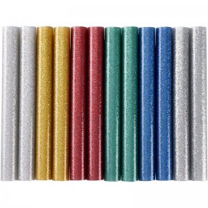 Tavné tyčinky mix barev se třpytem (glitter) průměr 11x100mm 12ks EXTOL CRAFT 9911