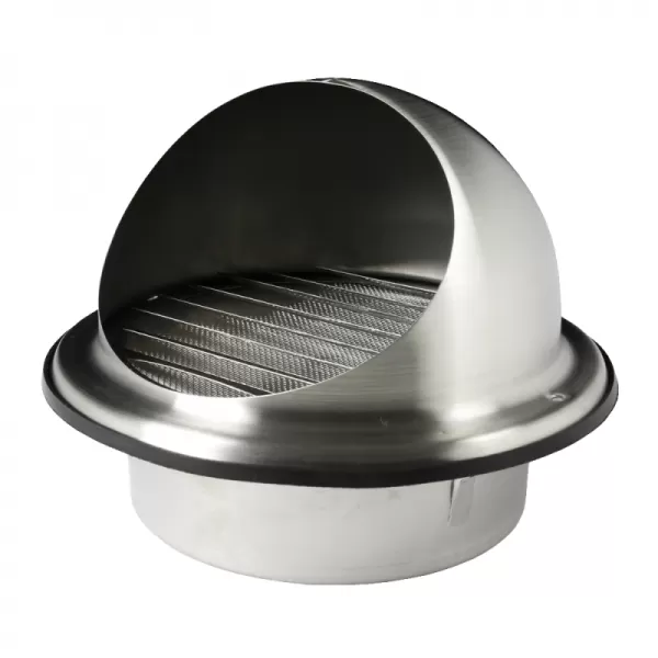 Nerezová větrací mřížka s přírubou, krytem a síťkou Ø 150 mm DALAP 99334