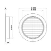 Kovová větrací mřížka Ø 315 mm s přírubou a síťkou proti hmyzu DALAP 99996