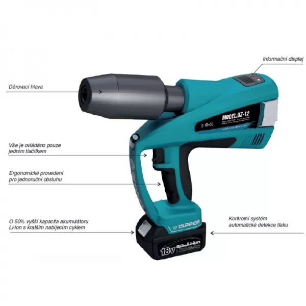 Akumulátorová hydraulická děrovací pumpa ZUPPER BZ-12