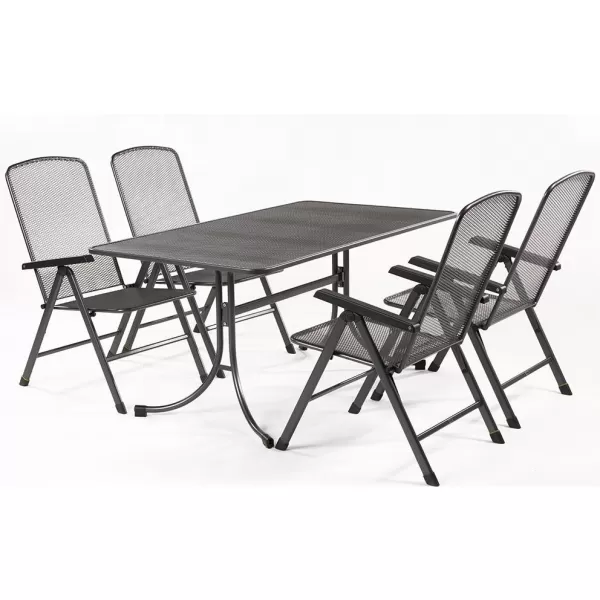 Sestava zahradního nábytku z tahokovu BASANI 4+