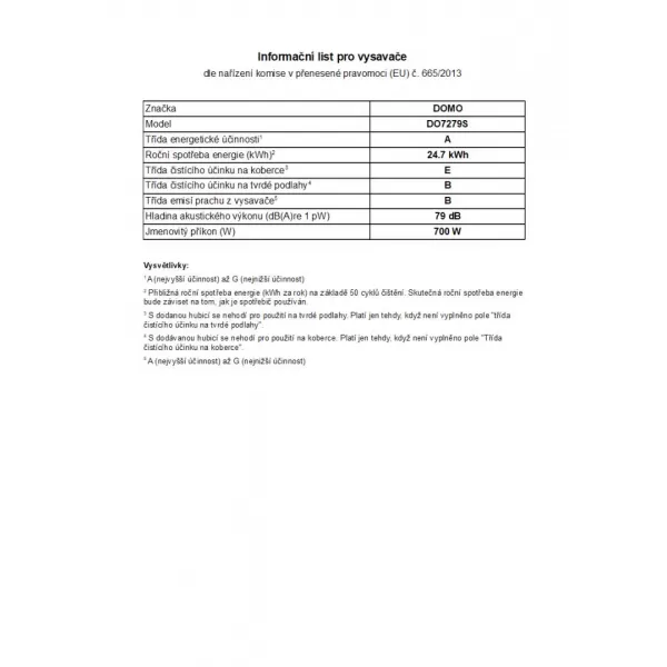 Bezsáčkový vysavač Eco A DOMO DO7279S