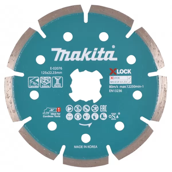 Kotouč řezný diamantový X-lock 125x1,6x22,23mm Makita E-02076