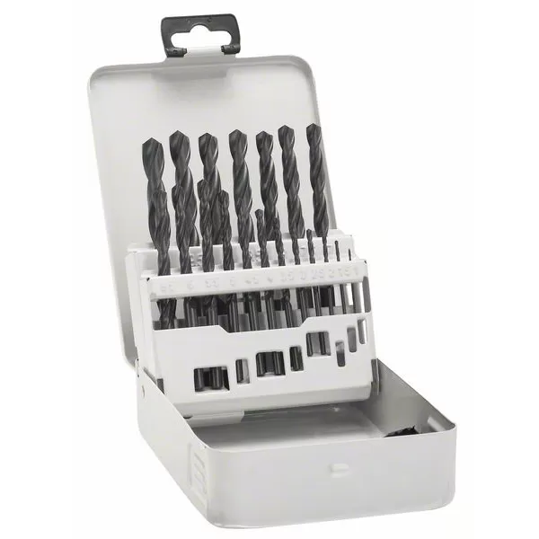 Kovová kazeta s 19dílnou sadou vrtáků do kovu HSS-G, DIN 338, 135° 1-10 mm Bosch 2607018726