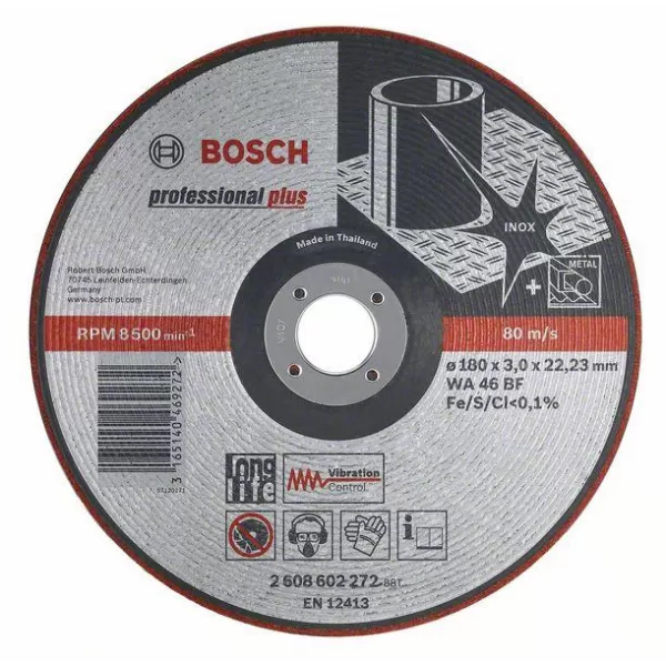 Polopružný hrubovací kotouč WA 46 BF, 125 mm, 22,23 mm, 3,0 mm Bosch