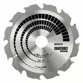 Pilový kotouč Construct Wood 190 x 30 x 2,6 mm, 12 Bosch